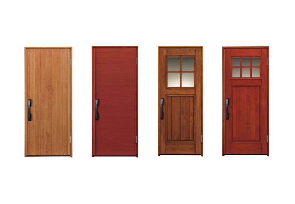 木製玄関ドアにらくらくハンズフリーキー 扉のデザイン4種