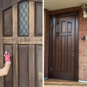 ご家庭でできる木製ドアの再塗装。木製玄関ドアのメンテナンス