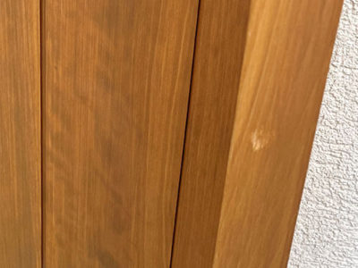 木製玄関ドアのお手入れQ&A　小割れと雹(ひょう)害による傷